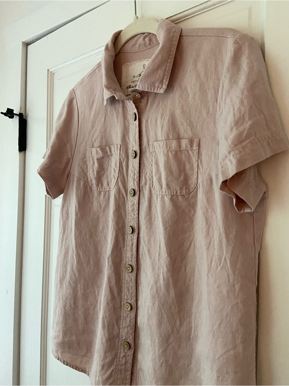 Dijon notPERFECTLINEN Shirt in Dusty Rose, Size M/L - Picture 3 of 4